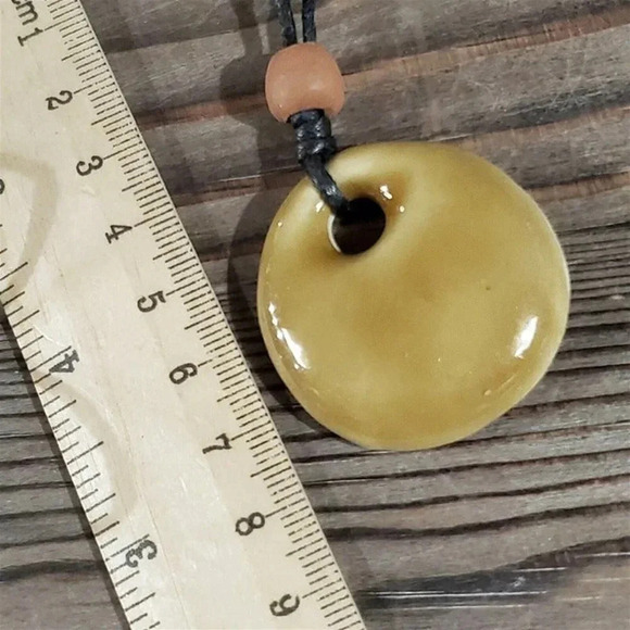 Chaozhou Porcelain Tan Pendant Terra Cotta Cotton Necklace - Picture 6 of 6